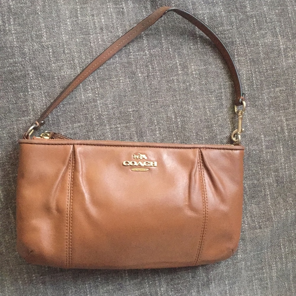Coach brown leather Wristlet